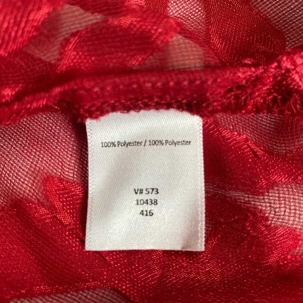 Coldwater Creek Red Sheer Oversized Blouse Women’s Size 18 - Picture 4 of 4